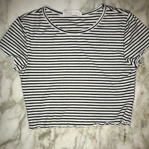 Ribbed stripe crop top